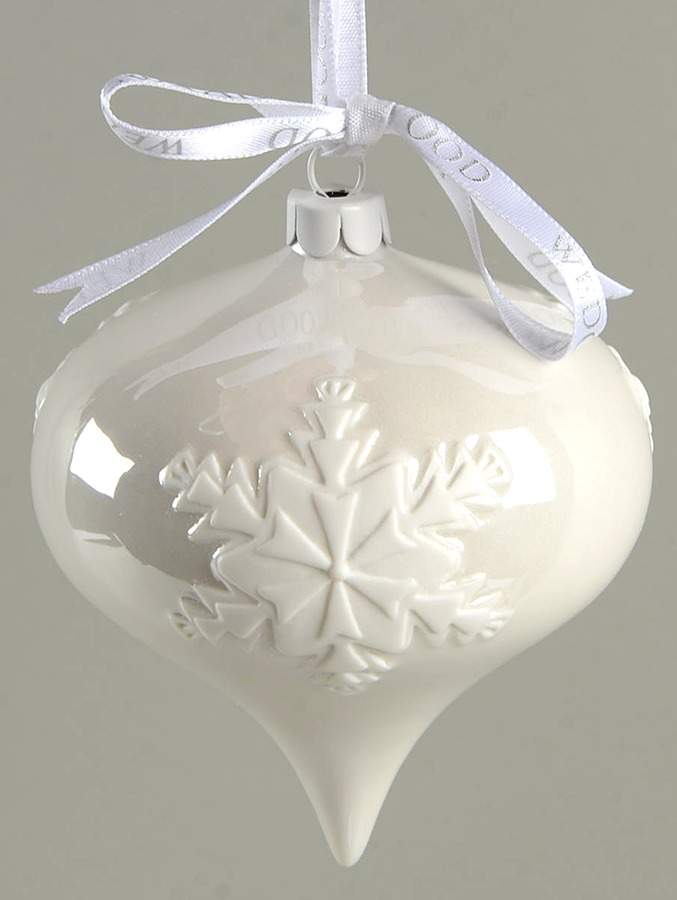 Jasperware Ball Ornaments Snowflake-White, Design A - Boxed by Wedgwood-1