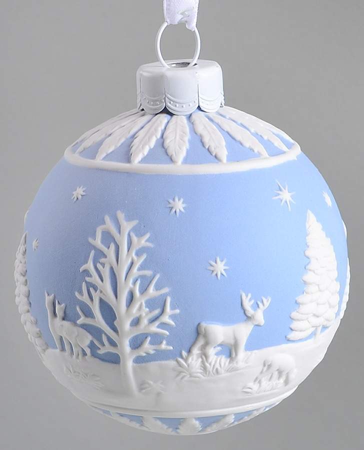 Jasperware Ball Ornaments Winter Country Blue - Boxed by Wedgwood-1
