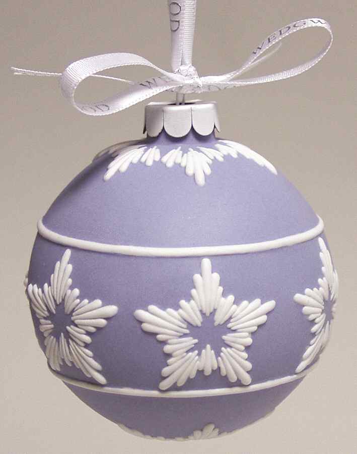 Jasperware Ball Ornaments Star Relief-Blue - Boxed by Wedgwood-1