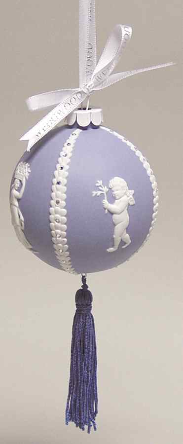 Jasperware Ball Ornaments Cameo-Relief Blue - With Box by Wedgwood-1