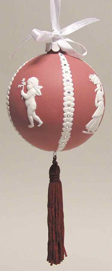 Jasperware Ball Ornaments Cameo-Relief Red - Boxed by Wedgwood-1