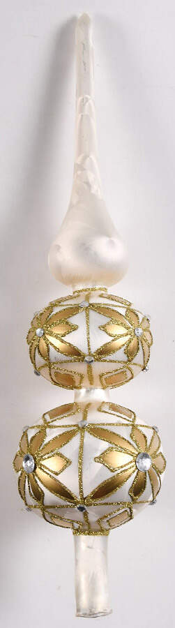 Tree Toppers-Blown Glass Kylemore-Light & Dark Gold - Boxed by Waterford Crystal-1