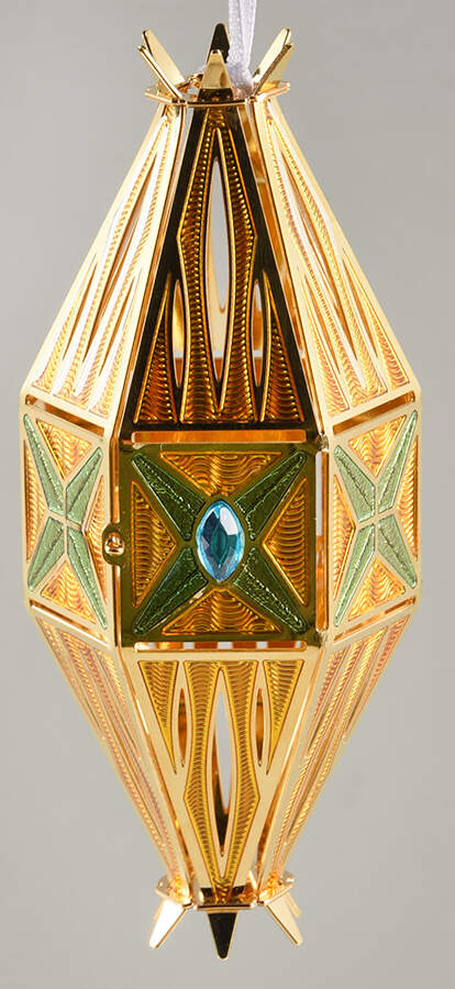 Brass and Enamel Ornaments Imperial Ashling Spire-Aqua - Boxed by Waterford Crystal-1