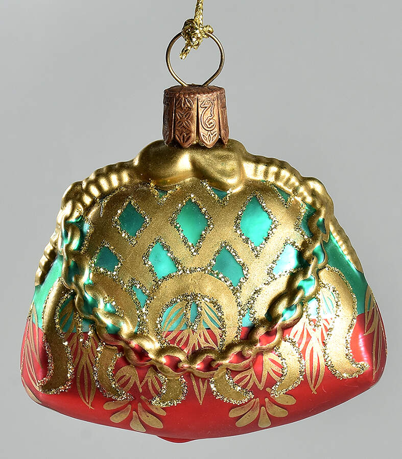 Holiday Heirloom Red, Green, Gold Peacock Grande Lismore-Purse - No Box by Waterford Crystal-1