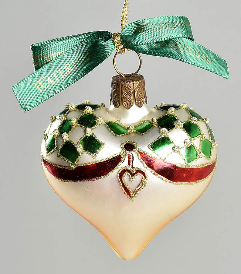 Holiday Heirloom Red, Green, Gold Mini Love Heart-Red,Green,White - No Box 61a by Waterford Crystal-1