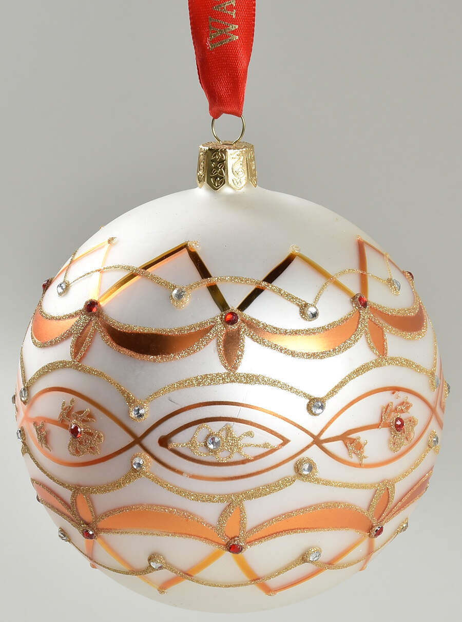 Opulence-Gold, Silver, White, Champagne Tis The Season Swag Ball - Boxed by Waterford Crystal-1