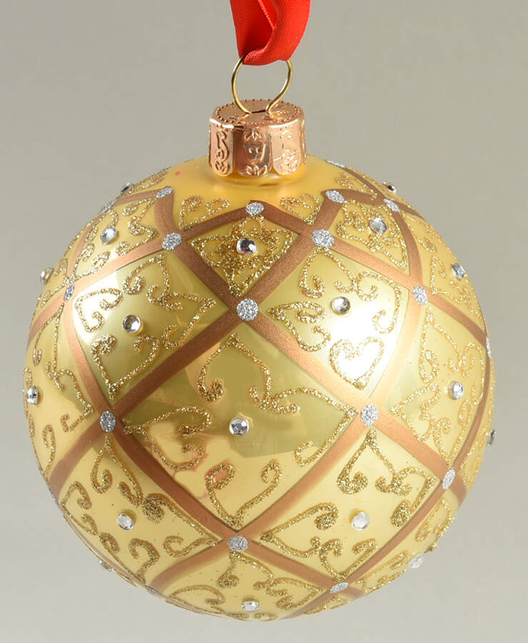 Opulence-Gold, Silver, White, Champagne Mini Celtic Scroll Ball - No Box by Waterford Crystal-1