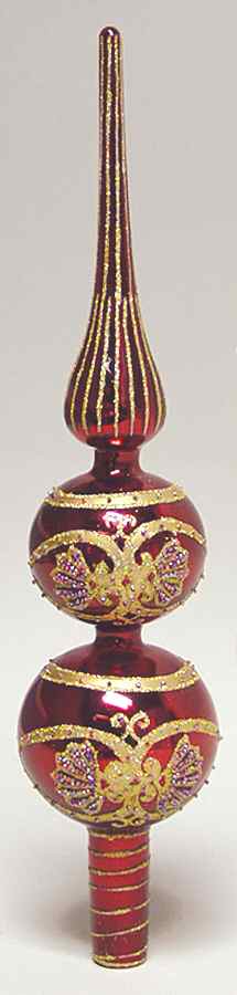 Tree Toppers-Blown Glass Maharaja- Red - Boxed by Waterford Crystal-1