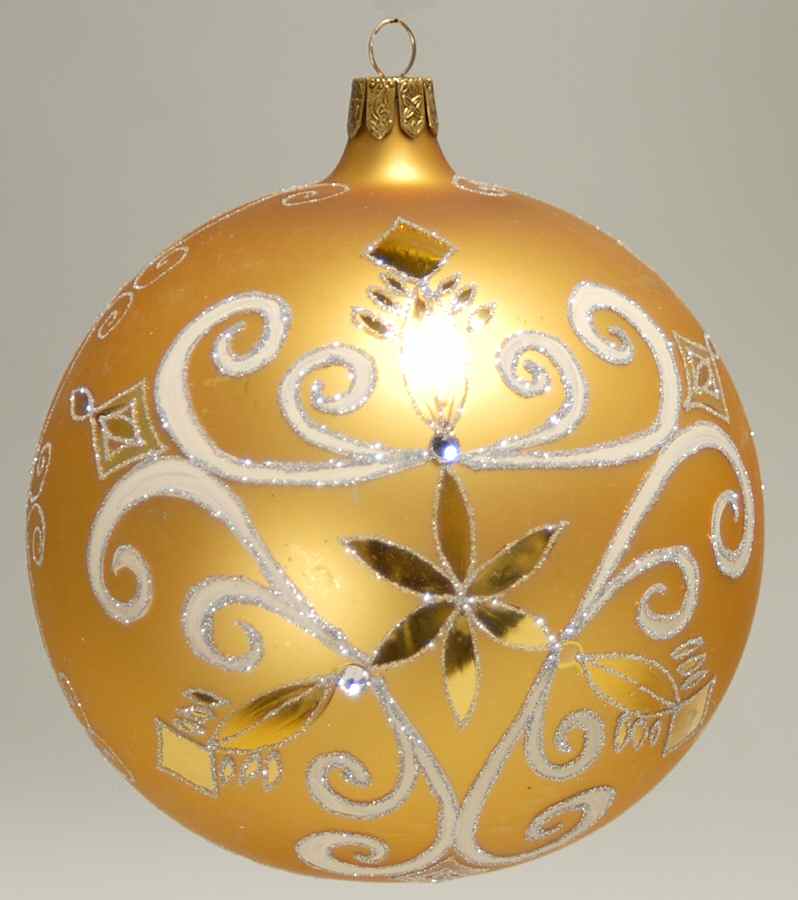 Opulence-Gold, Silver, White, Champagne Golden Lace Ball - Boxed by Waterford Crystal-1