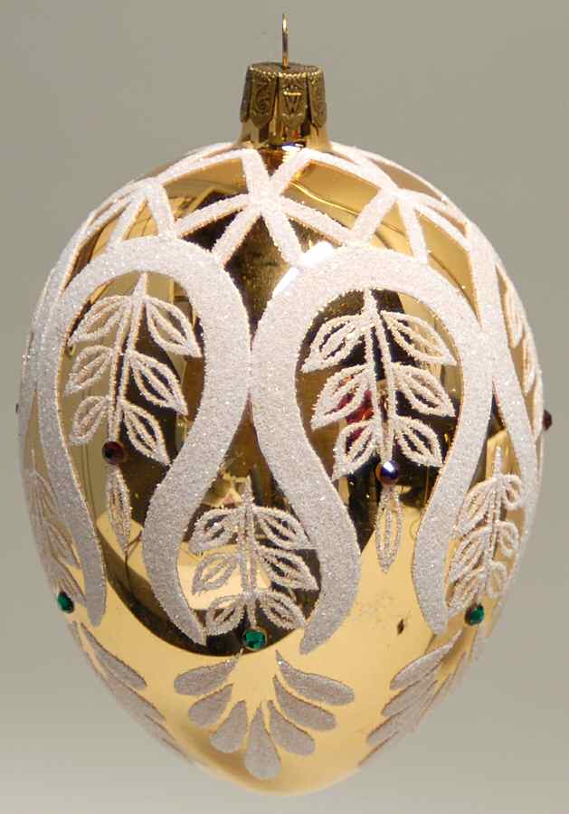 Opulence-Gold, Silver, White, Champagne Lace Golden Egg - With Box by Waterford Crystal-1
