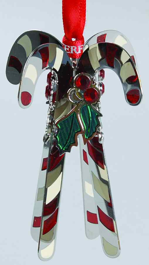 Brass and Enamel Ornaments Candy Canes - Boxed by Waterford Crystal-1
