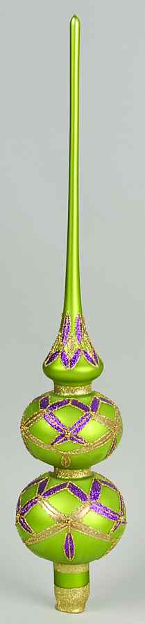 Tree Toppers-Blown Glass Imperial Lismore-Green,Gold,Purple - Boxed by Waterford Crystal-1