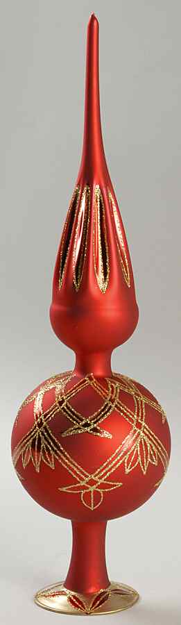 Tree Toppers-Blown Glass Ashbourne Red Velvet-Red,Gold - Boxed by Waterford Crystal-1