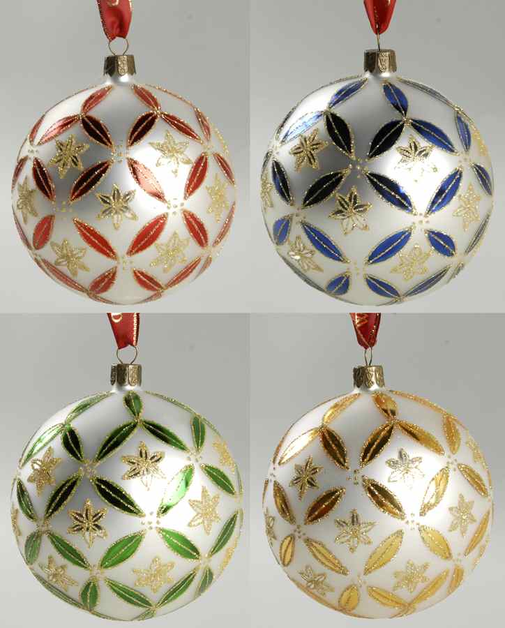 Red, Green on Champagne, White, Gold Epiphany Adornments(Set Of 4) - Boxed by Waterford Crystal-1