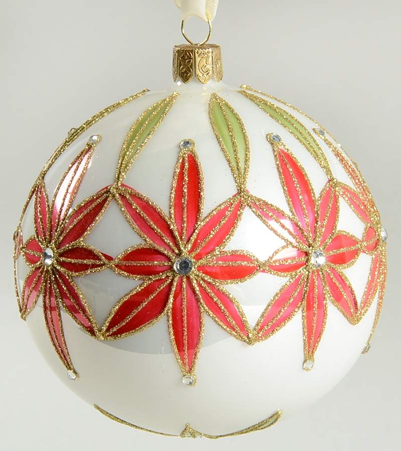 Red, Green on Champagne, White, Gold Rosslare Ball - No Box by Waterford Crystal-1