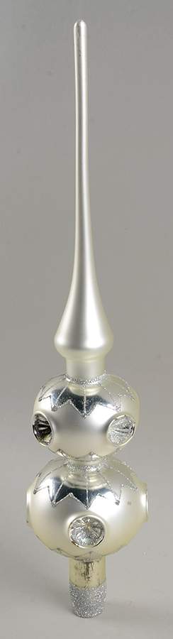 Tree Toppers-Blown Glass Star Cut-White,Silver - Boxed by Waterford Crystal-1