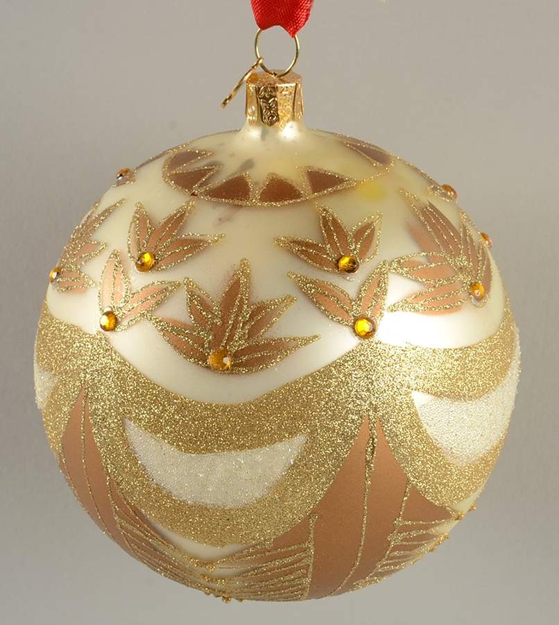 Holiday Heirloom Red, Green, Gold Christmas Spirit-Gold/Cream Matte - No Box 37c by Waterford Crystal-1