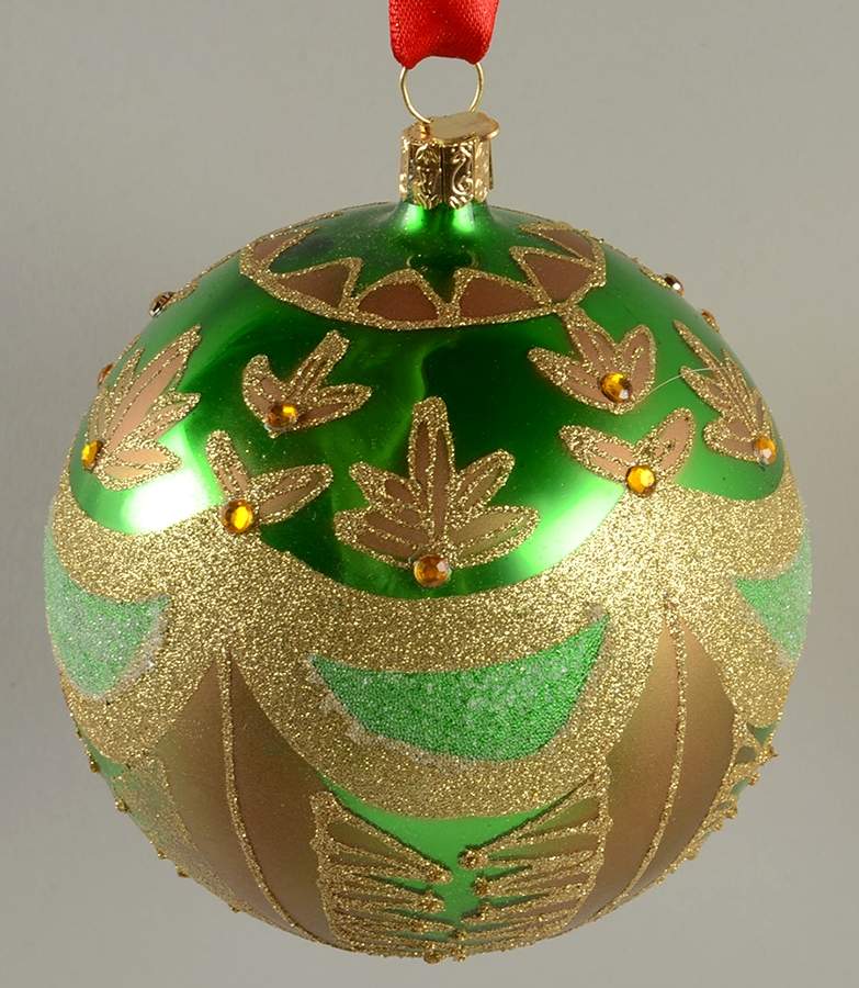 Holiday Heirloom Red, Green, Gold Christmas Spirit-Green - No Box 37b by Waterford Crystal-1
