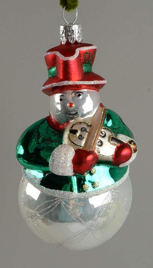 Snowy Village 10th Anniversary Araglin Violinist Snowman - No Box by Waterford Crystal-1