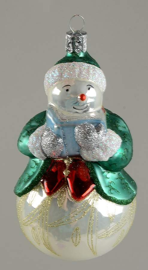 Snowy Village 10th Anniversary Lucerne Caroler Snowman - No Box by Waterford Crystal-1
