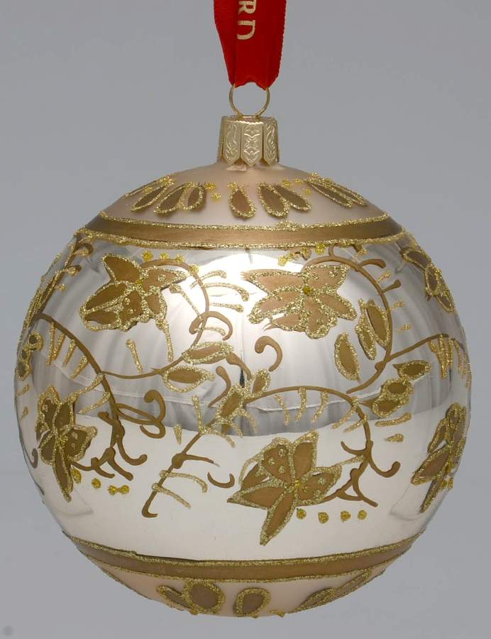 Opulence-Gold, Silver, White, Champagne Golden Flowers Ball - Boxed by Waterford Crystal-1