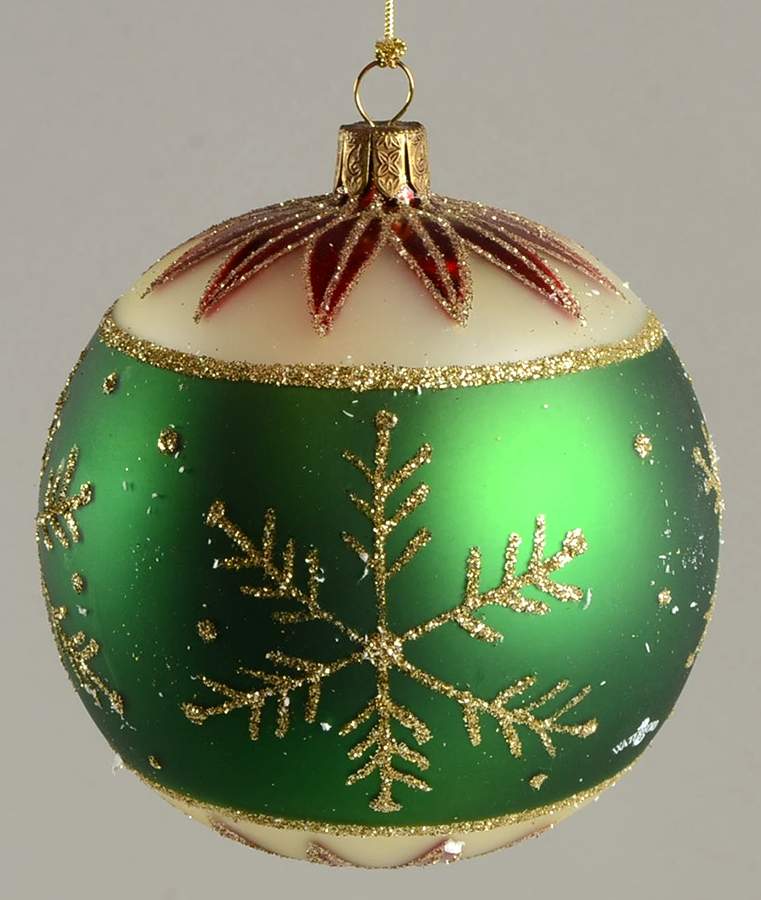 Holiday Heirloom Red, Green, Gold Four Seasons Winter Ball-Avon - Boxed by Waterford Crystal-1