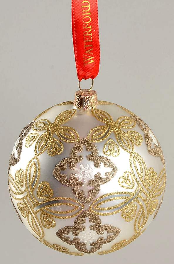 Opulence-Gold, Silver, White, Champagne Celtic Knot Silver Ball - Boxed by Waterford Crystal-1