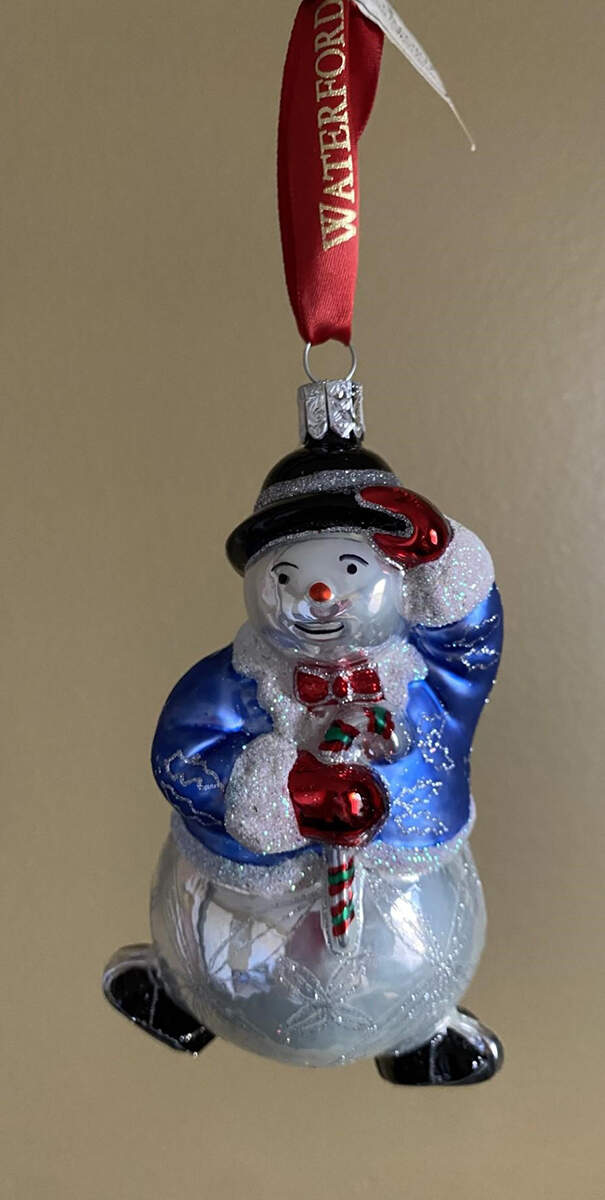 Snowy Village 10th Anniversary Kelsey Skating Snowlad - No Box by Waterford Crystal-1