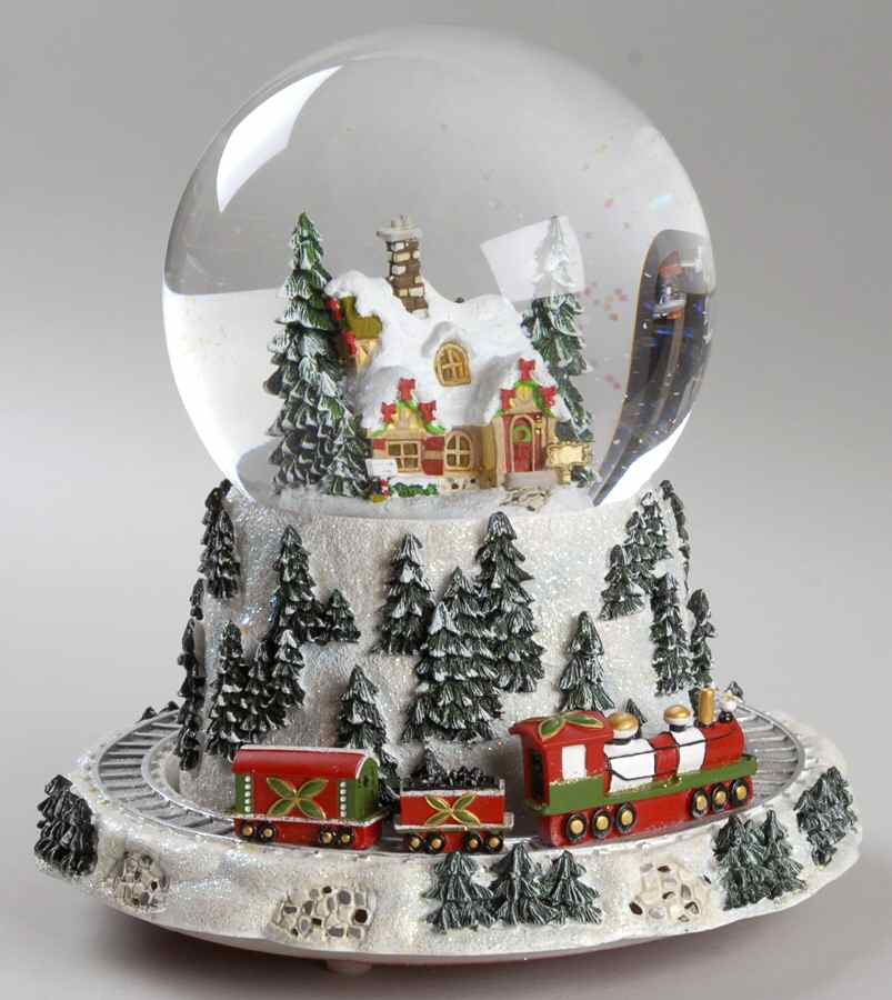 Holiday Heirloom Giftware North Pole With Train Snowglobe - No Box by Waterford China-1