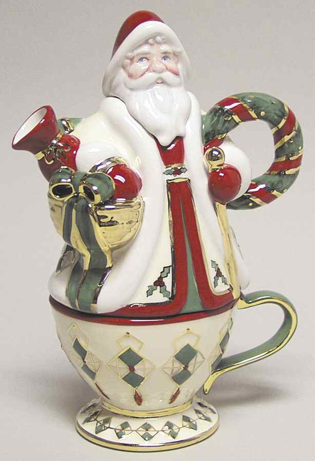 Holiday Heirloom Giftware Jolly Santa Tea For One - Boxed by Waterford China-1