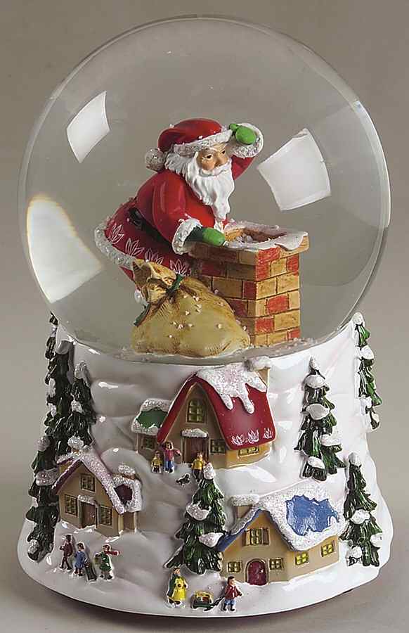 Holiday Heirloom Giftware Rooftop Santa Musical Snowglobe - Boxed by Waterford China-1