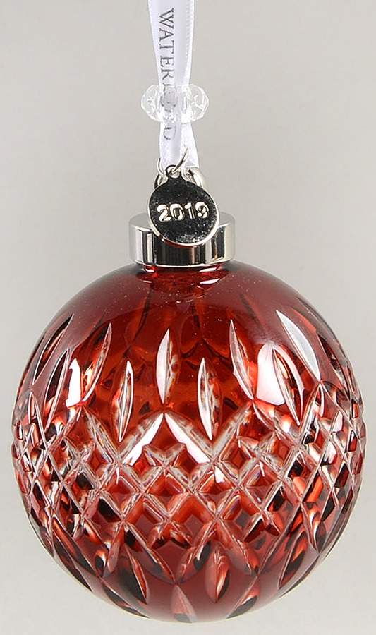 Annual Ball Ornament #2 Ruby Cased Ball Ornament - No Box by Waterford Crystal-1