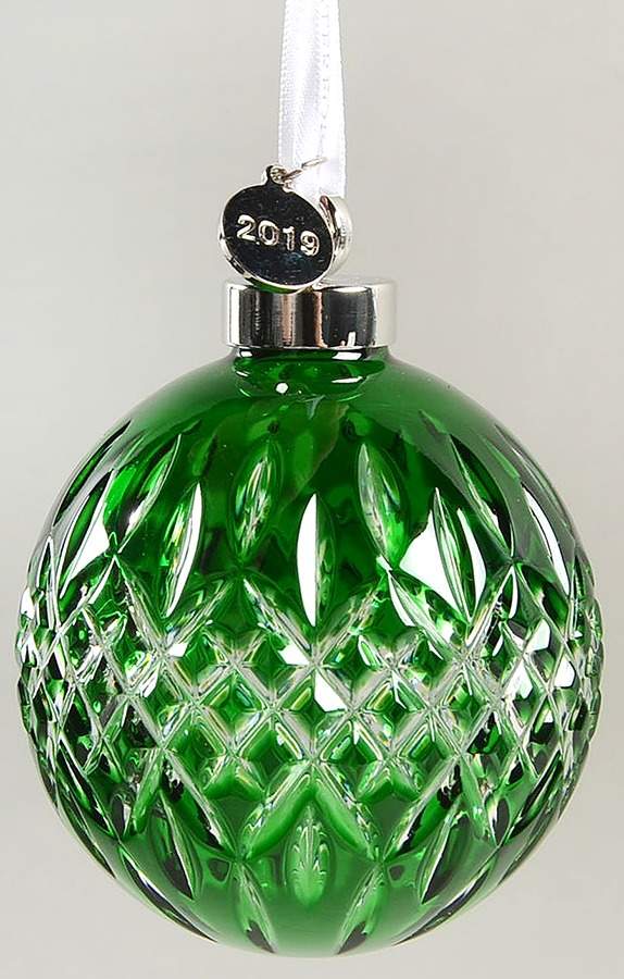 Annual Ball Ornament #2 Emerald Cased Ball Ornament - Boxed by Waterford Crystal-1