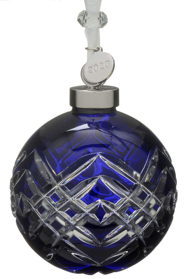 Annual Ball Ornament #2 Sapphire Cased Ball Ornament - Boxed by Waterford Crystal-1