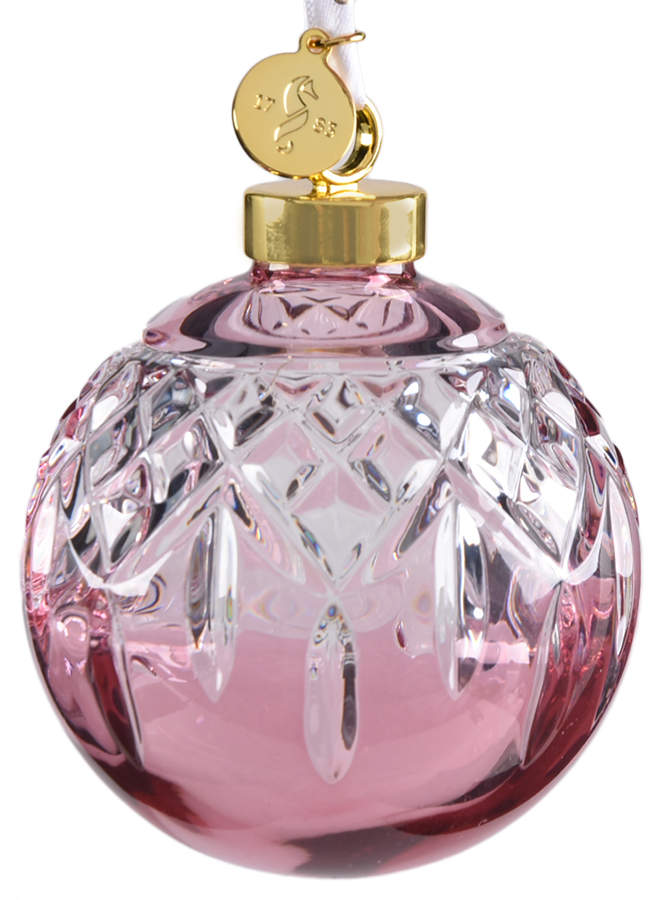 Annual Ball Ornament #2 Lismore Bauble-Cranberry - Boxed by Waterford Crystal-1