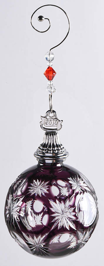 Annual Ball Ornament #2 Amethyst Cased Ball Ornament - Boxed by Waterford Crystal-1