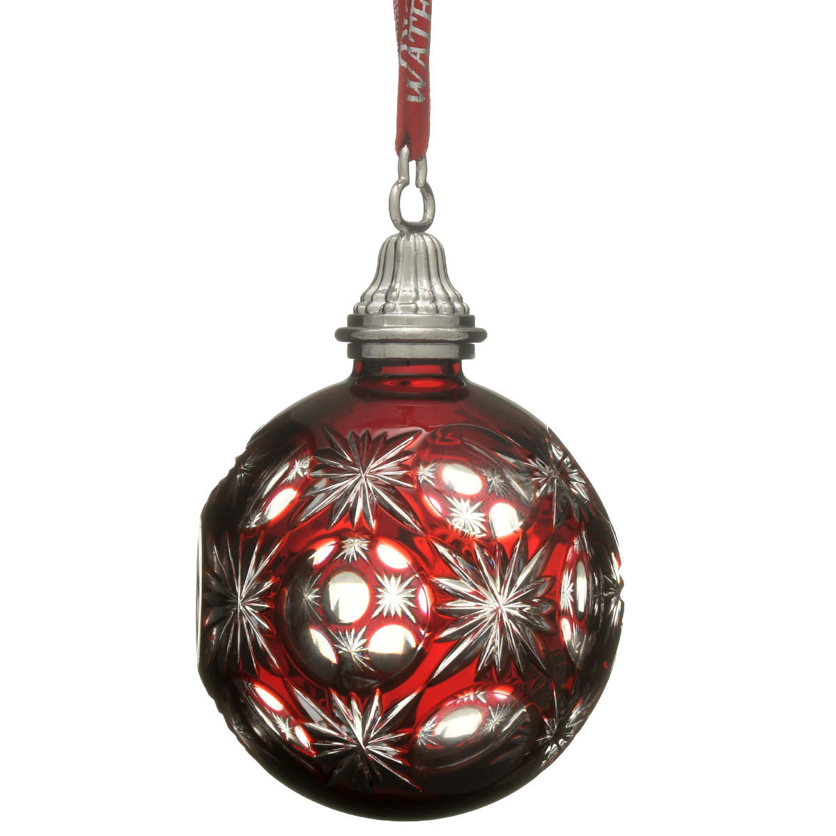 Annual Ball Ornament #2 Ruby Cased Ball Ornament - No Box by Waterford Crystal-1