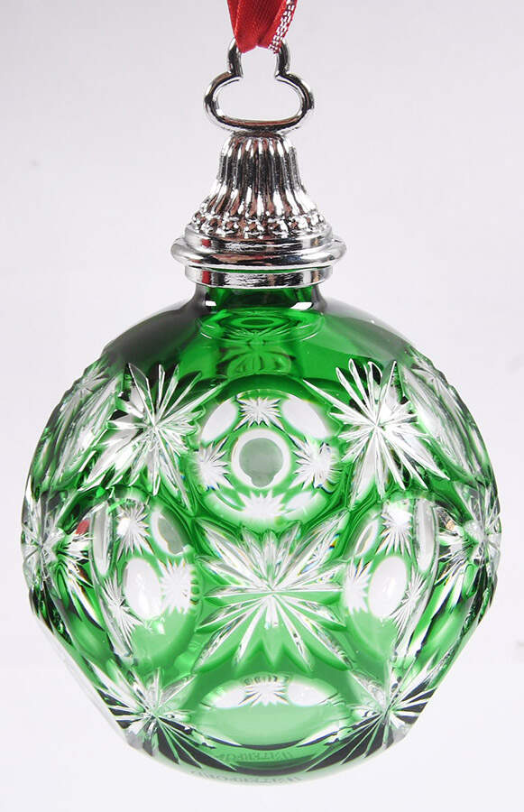 Annual Ball Ornament #2 Emerald Cased Ball Ornament - Boxed by Waterford Crystal-1