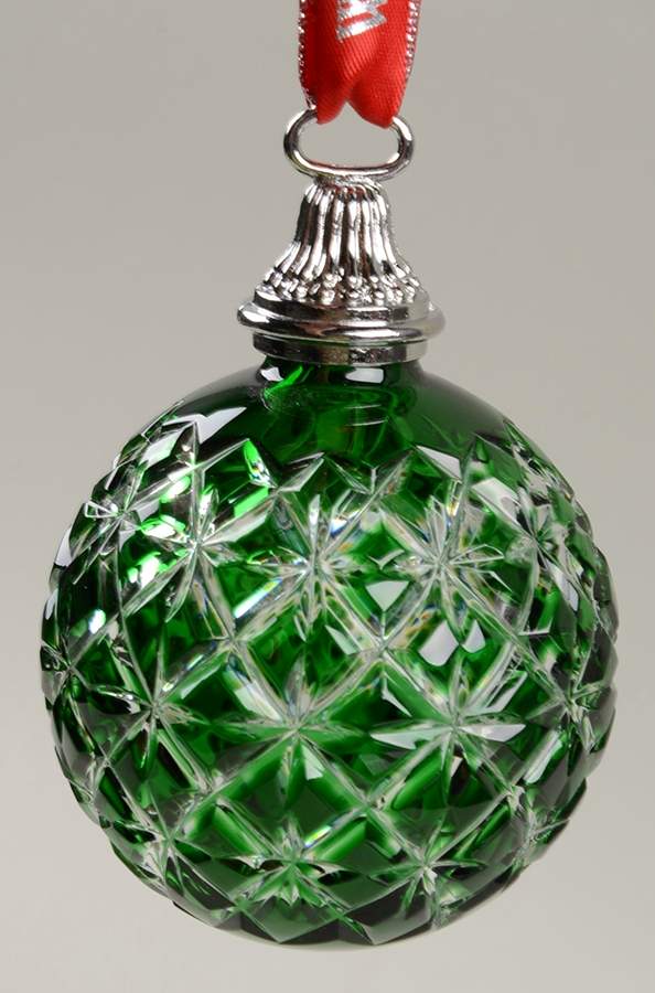 Annual Ball Ornament #2 Emerald Cased Ball Ornament - Boxed by Waterford Crystal-1