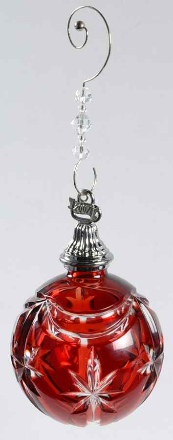 Annual Ball Ornament #2 Red Cased Ball Ornament - Boxed by Waterford Crystal-1