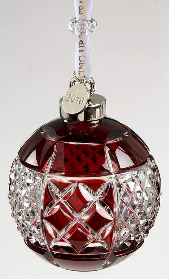Annual Ball Ornament #2 Ruby Cased Ball Ornament - Boxed by Waterford Crystal-1