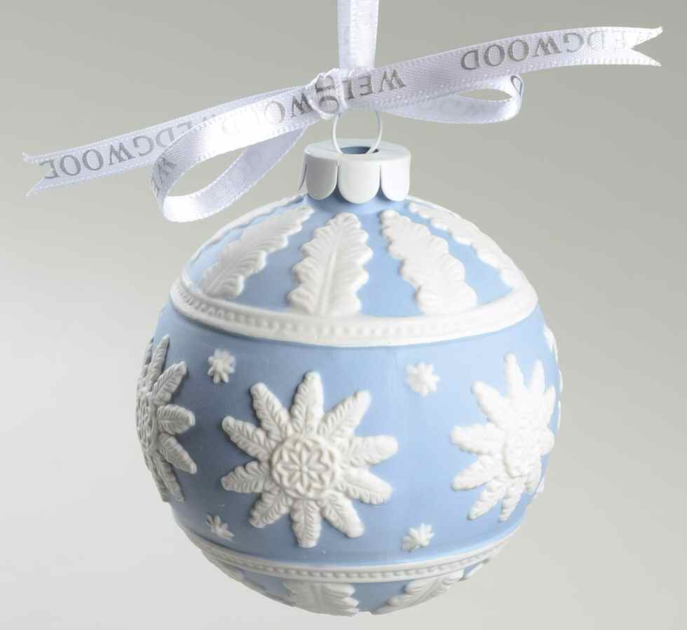 Jasperware Ball Ornaments Neoclassical Ball-Blue - Boxed by Wedgwood-1