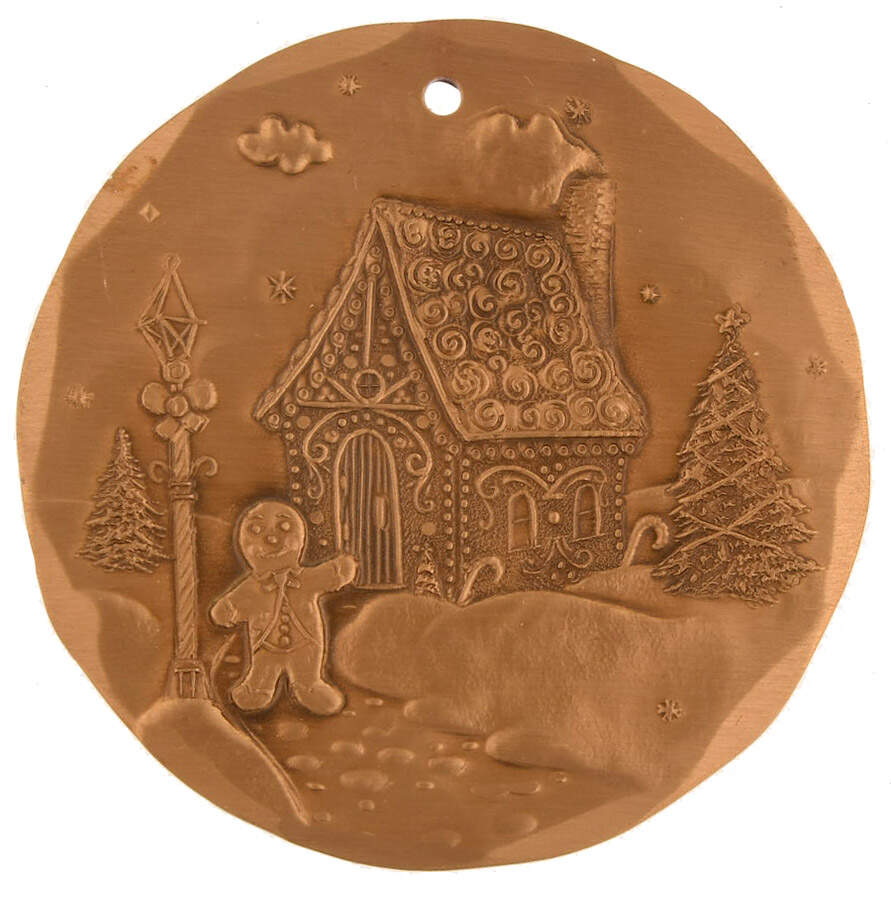 Annual Bronze Ornaments Gingerbread House - Boxed by Wendell August-1