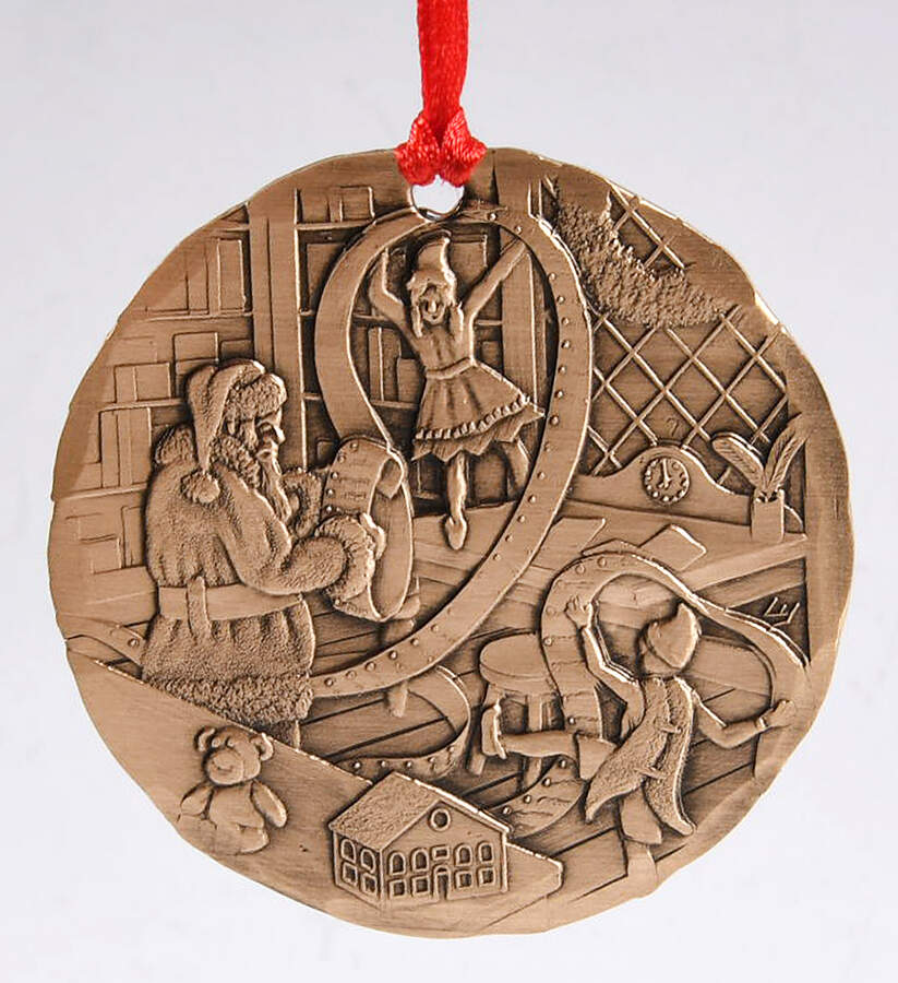 Annual Bronze Ornaments Checking It Twice - Boxed by Wendell August-1