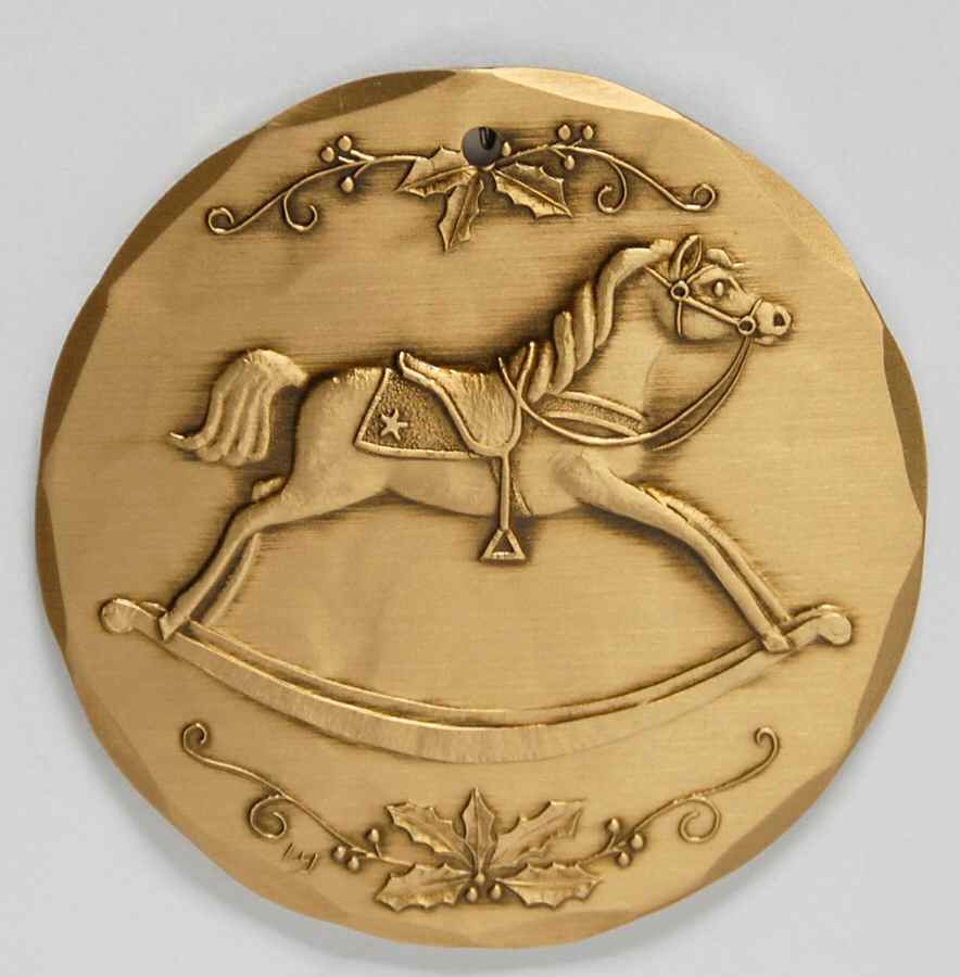 Annual Bronze Ornaments Rocking Horse - Boxed by Wendell August-1