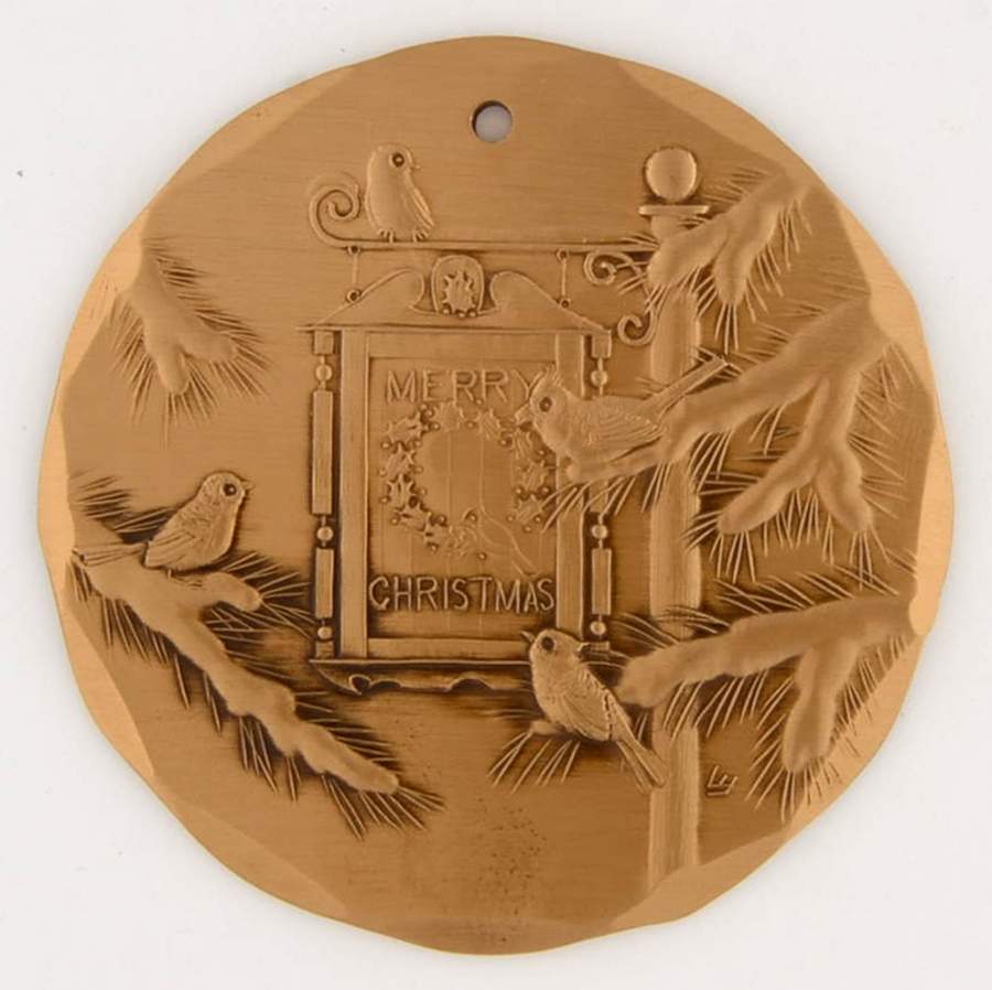 Annual Bronze Ornaments Merry Christmas Sign - Boxed by Wendell August-1