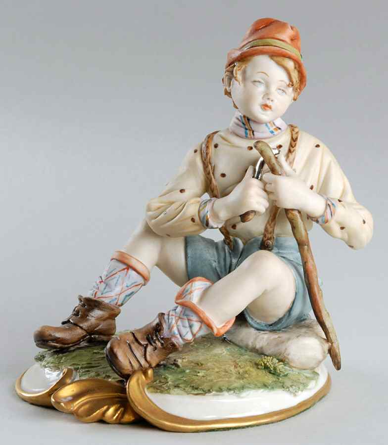 Works of Art Italy Figurines Boy Whittling - No Box by Works of Art Italy-1