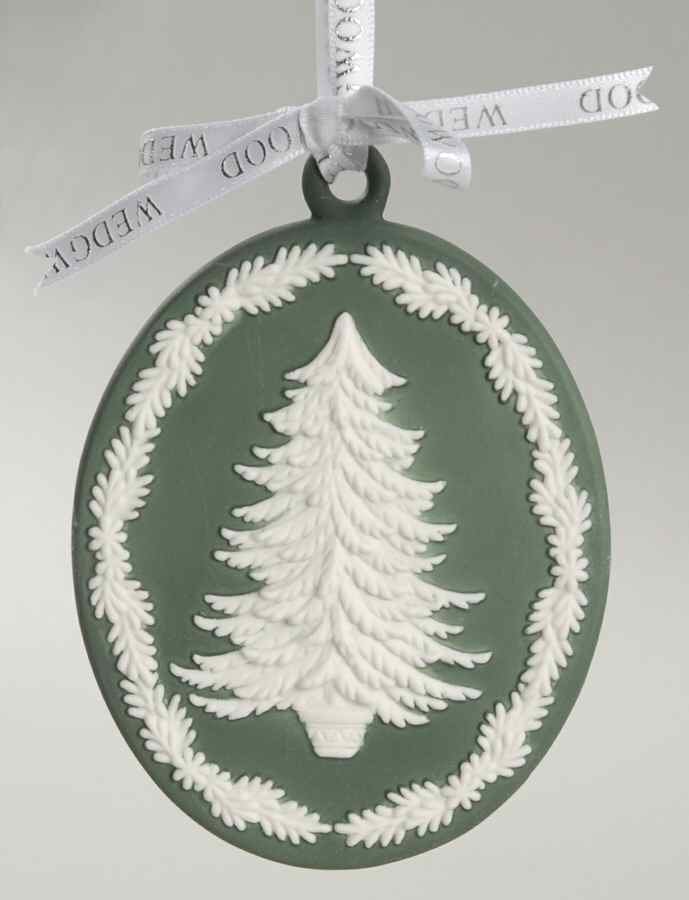 Jasperware Cameo Ornament Tree Cameo-Green - Boxed by Wedgwood-1