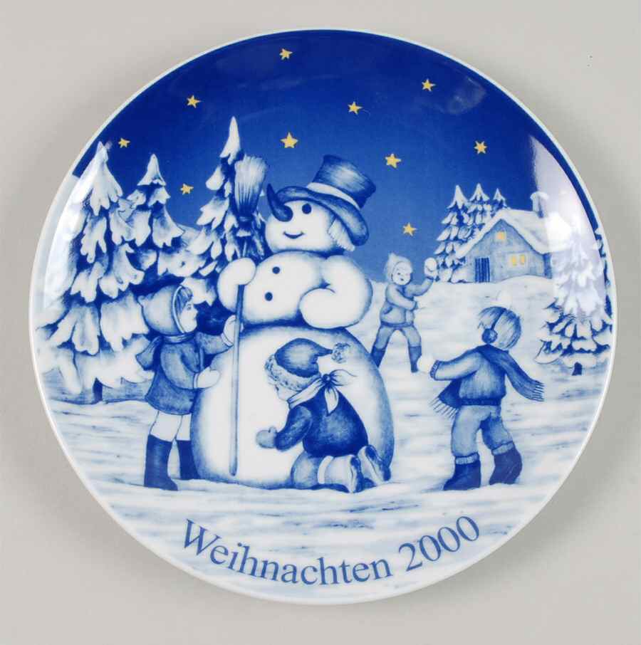 Wunsiedel Christmas Plate The Snowman-Der Schneemann - With Box by Wunsiedel-Not a Mfr, See "RXH"-1