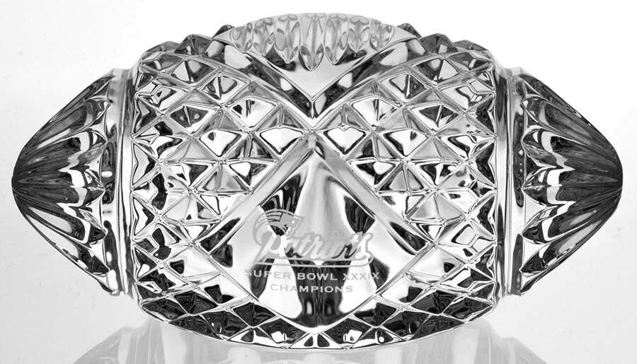 Super Bowl Championships Xxxix-New England Patriots Football - Boxed by Waterford Crystal-1